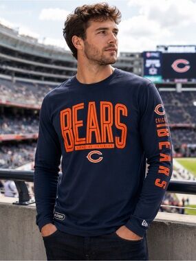 Chicago Bears NFL Combine Authentic Long Sleeve Shirt Men’s Small Slim Fit